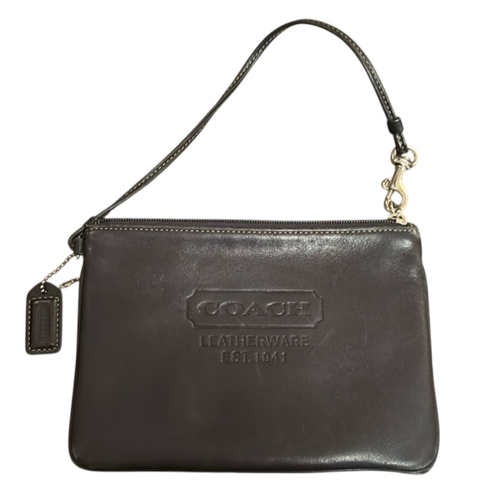 Coach Black Wristlet Leatherware Wristlet zip close with hangtag